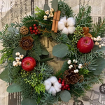 【オーダーメイド】　フレッシュ  クリスマスリース　25cm