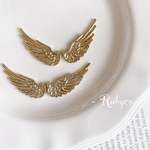 M94【1ペア】羽根 メタルパーツ ゴールド 25.5×9mm 貼り付けパーツ ネイル レジン