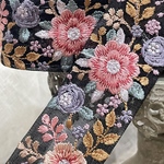 [実物のお色味と違う場合があります] インド刺繍リボン　花　インド刺繍　スパンコール　刺繍リボン　リボン　りぼん
