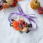 🎃ハロウィンチョーカー🎃　トイプードル　チワワ　秋　うちの子記念日　お花首輪　ペットアクセサリー　犬猫ヘッドドレス　犬トリミングチョーカー　かぼちゃ