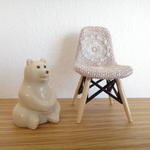 しろくま貯金箱　ミニしろくま　ミナペルホネン　ボヌール　ガチャ　ならぶんです　椅子　ハンドメイド