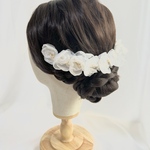 fleurs シフォン花のカチューシャ  ヘアアクセサリー　ウェディング　ブライダル　フラワー　ヘッドドレス