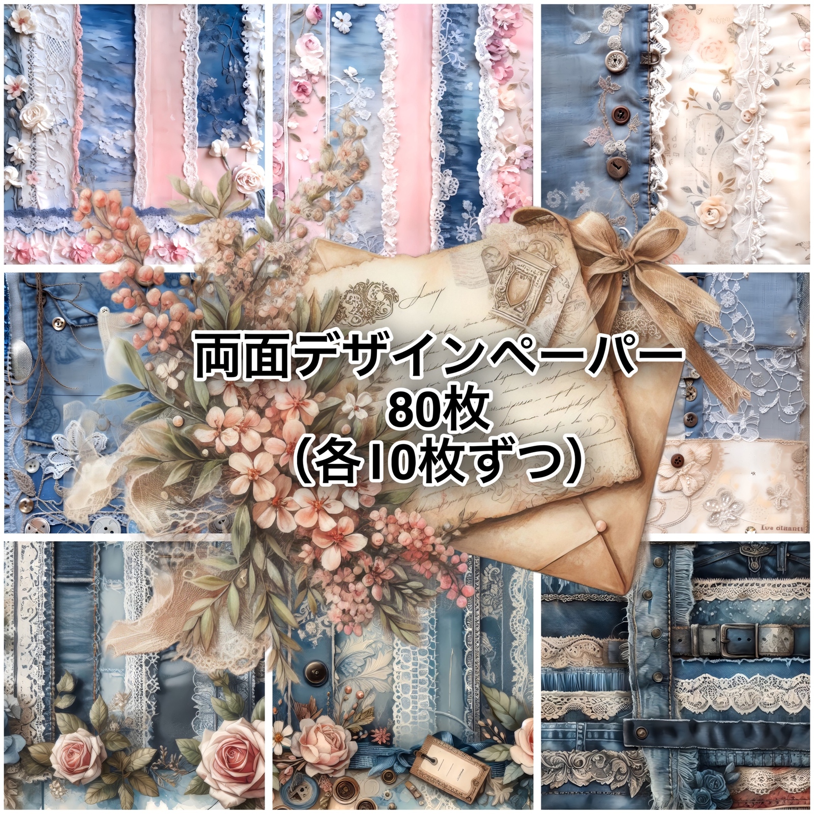 20♥新作♥60枚（各20枚×3種類）♥両面デザインペーパー