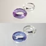 [2個セット]  色が変わる！purple ダブルガラス リング  clear glass ring