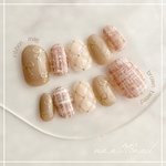 ブラウンリボンネイル/ネイルチップ