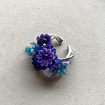 【cool autumn】つまみ細工のお花とアメジストのイヤーカフ