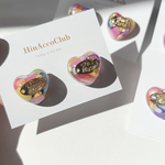 H152.大人気再販②💖カラフルハート💖一粒ピアス イヤリング キラキラ カラフルミックスシェル さざれ石 カラフルポップ 個性的 目を引く 特別 ゆれない レインボー 軽い 大ぶり スタッドピアス 