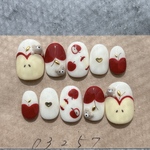 ネイルチップりんごひょっこり3Dくまさんハート個性派946