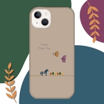 くすみカラー　北欧　鳥　馬　木　シンプル　イラスト　可愛い　スマホ　スマホケース　　くすみ　ベージュ　ピンク　白