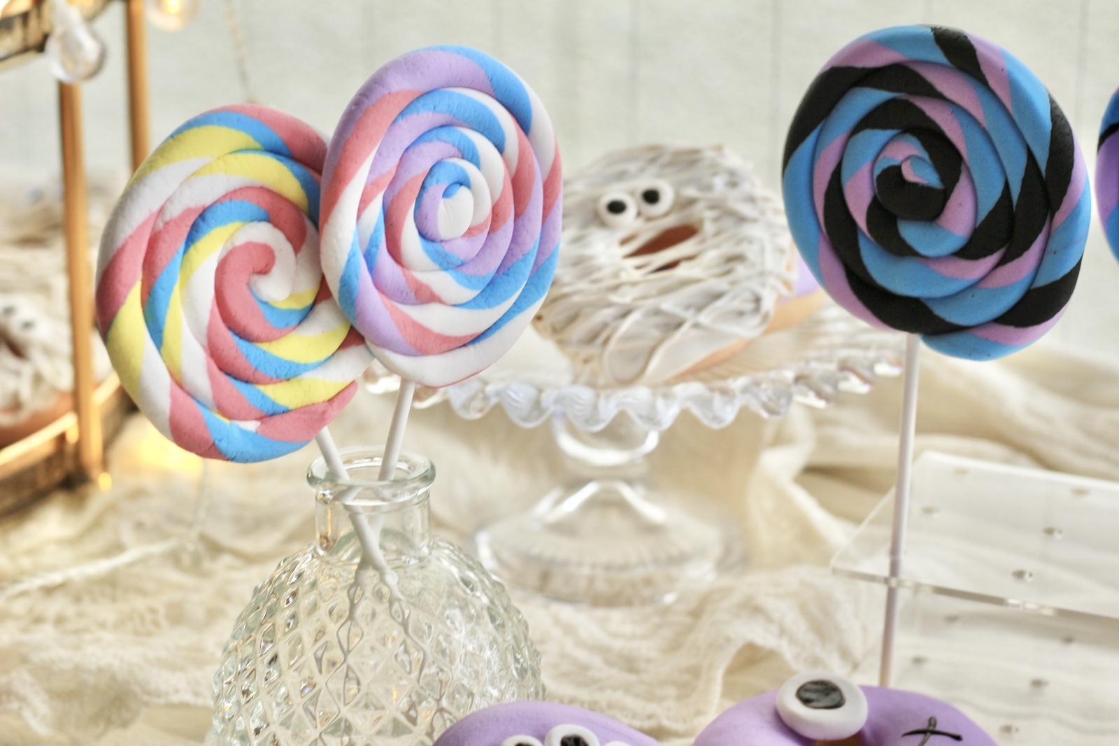 数量限定】紫×黒A ハロウィンキャンディ フェイクスイーツ ペロペロ 