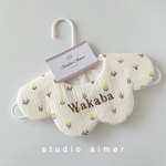 [  natural flower bib   ]   名入れ  スタイ  刺繍  ガーゼ  出産祝い  ラッピング  女の子  男の子  360°  ラウンド  360度