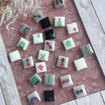 麻雀牌ピアス 3つセット  美濃焼 数牌 萬子 筒子 個性的 麻雀 スクエア 小ぶり シンプル【12月末までSALE!600円】