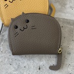 アニマルじゃばらカードケース ネコ 大容量 かわいい ギフト 本革