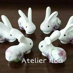 【再再再再再販】すみれうさぎのお箸置き(2個セット)