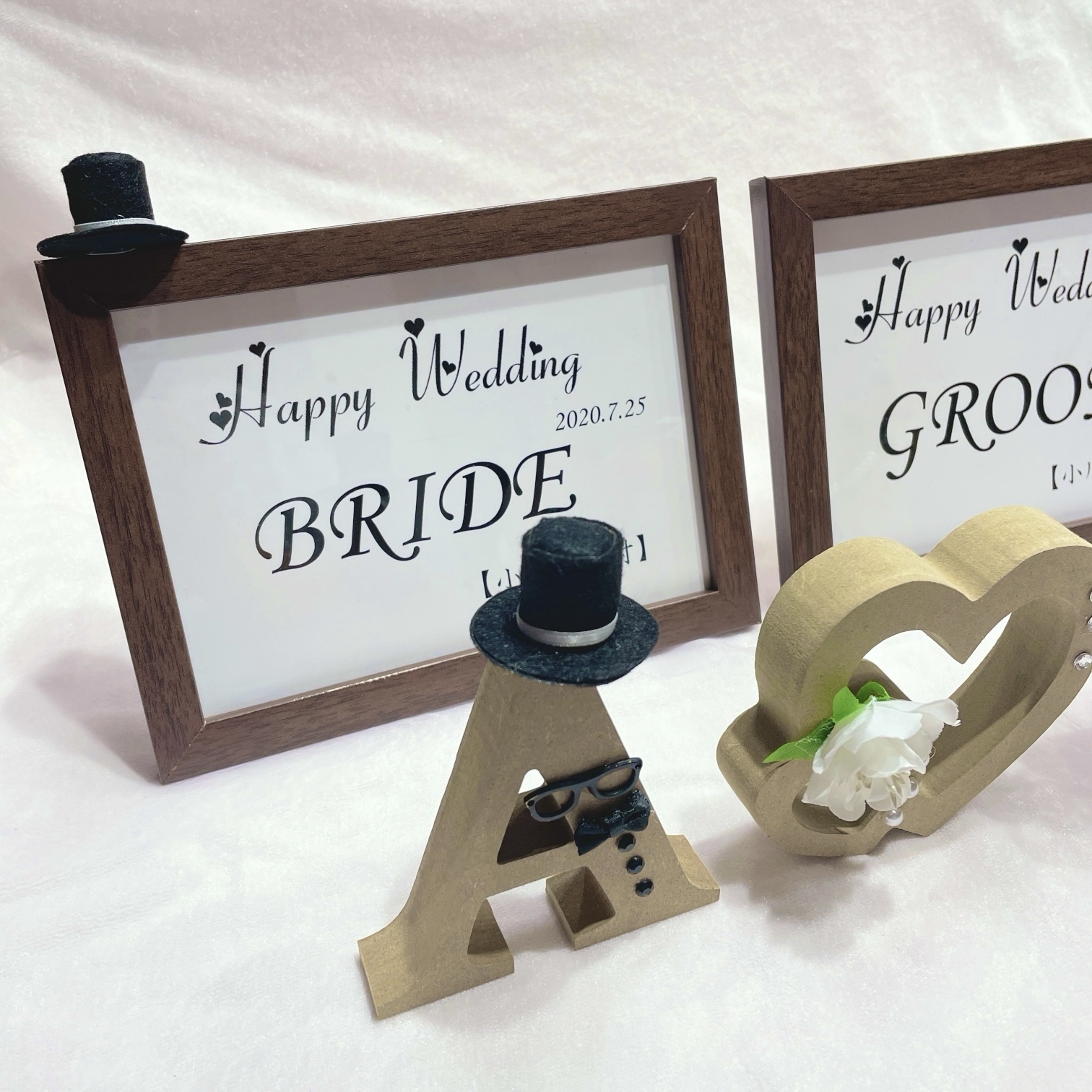 受付サイン&イニシャルオブジェのセット❤︎結婚式の受付スペースを