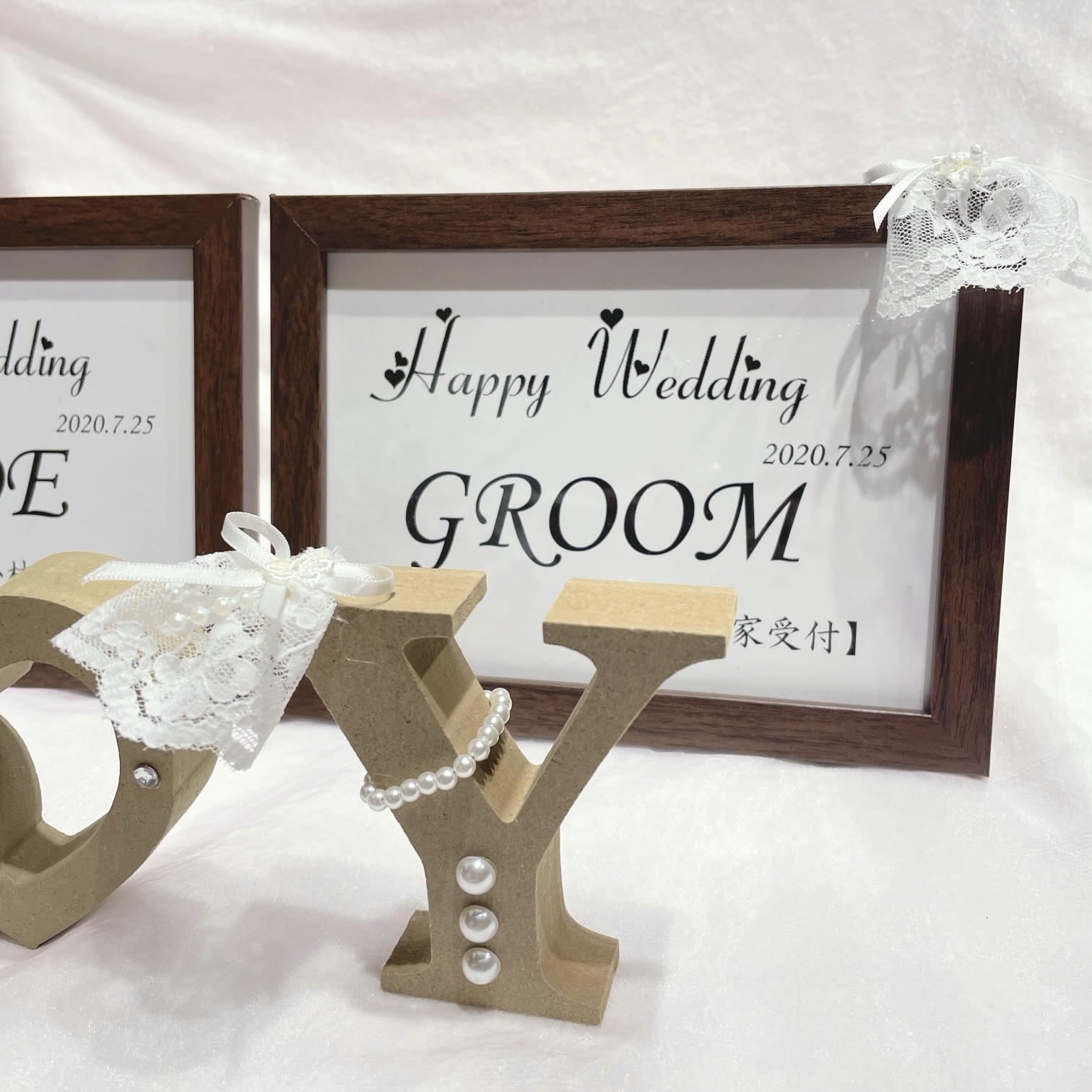 受付サイン&イニシャルオブジェのセット❤︎結婚式の受付スペースを