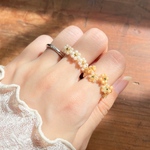 ビーズリング2個セット ベージュ
