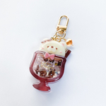 [訳あり]Gentle bear cream soda shaker keychain(pink-brown)