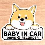 ベビーインカー.ドライブレコーダー/キッズインカー.ドライブレコーダー...など【茶柴犬.ボード】マグネットタイプ/シールタイプ/吸盤タイプ