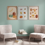 【お得な3枚セット】秋の抽象画のポスター  インテリアポスター　A4サイズ〜