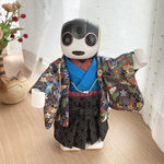 ロボホンの羽織袴セット*紺松竹梅柄×青×黒七宝柄