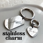 文字刻印stainless  charm