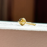 ◇ローズカット天然イエロー・ダイアモンド 純金クリップピアス◇K24 Pure Gold+Diamond（片耳分）
