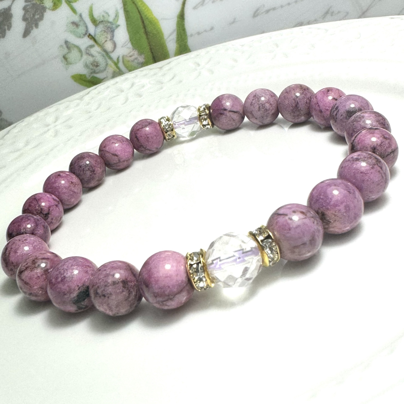 【香ページ】「天使の石」エンジェライトのマニ車彫りのブレスレット❣️ 専用ページ】天使の石 エンジェライトのマニ車彫りの