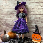 ハロウィン🎃ワンピースセット　ハロウィン柄　パープル系　ブライス、リカちゃん
