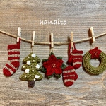 【送料無料】ちいさなクリスマスガーランド✿赤とスノーツリー