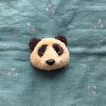 パンダの刺繍ブローチ　キーホルダー　ぱんだ