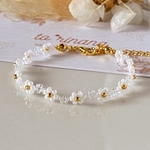 純白の花束💐👰 "Pure white" ビーズブレスレット*。