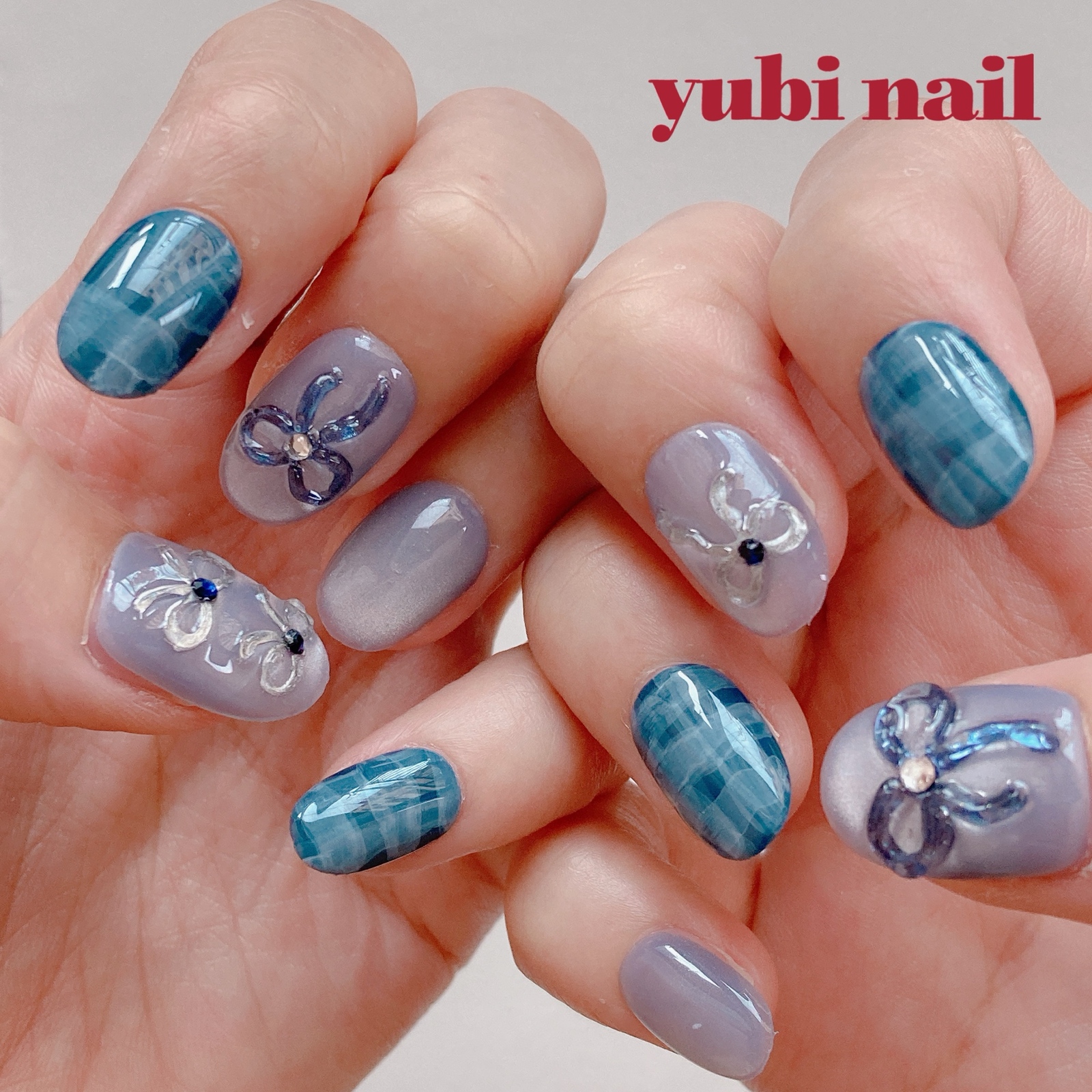 秋ネイル チェックネイル リボンネイル マグネットネイル ネイルチップ size order】ネイルチップ チェックネイル マグネットネイル リボン