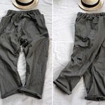 【新色♪】カーキ▼綿麻のサルエルパンツ▼ビンテージ風