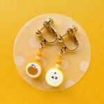 【黄りんごセット】くみあめ(金太郎飴)風イヤリング（りんご/葉×1/2りんご）