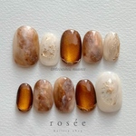 ビターなキャラメル香るべっ甲ニュアンスNo.35 ネイルチップ