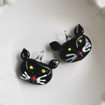 再販無し◆ デッドストック 25mm 硝子　猫　ペンダントトップ