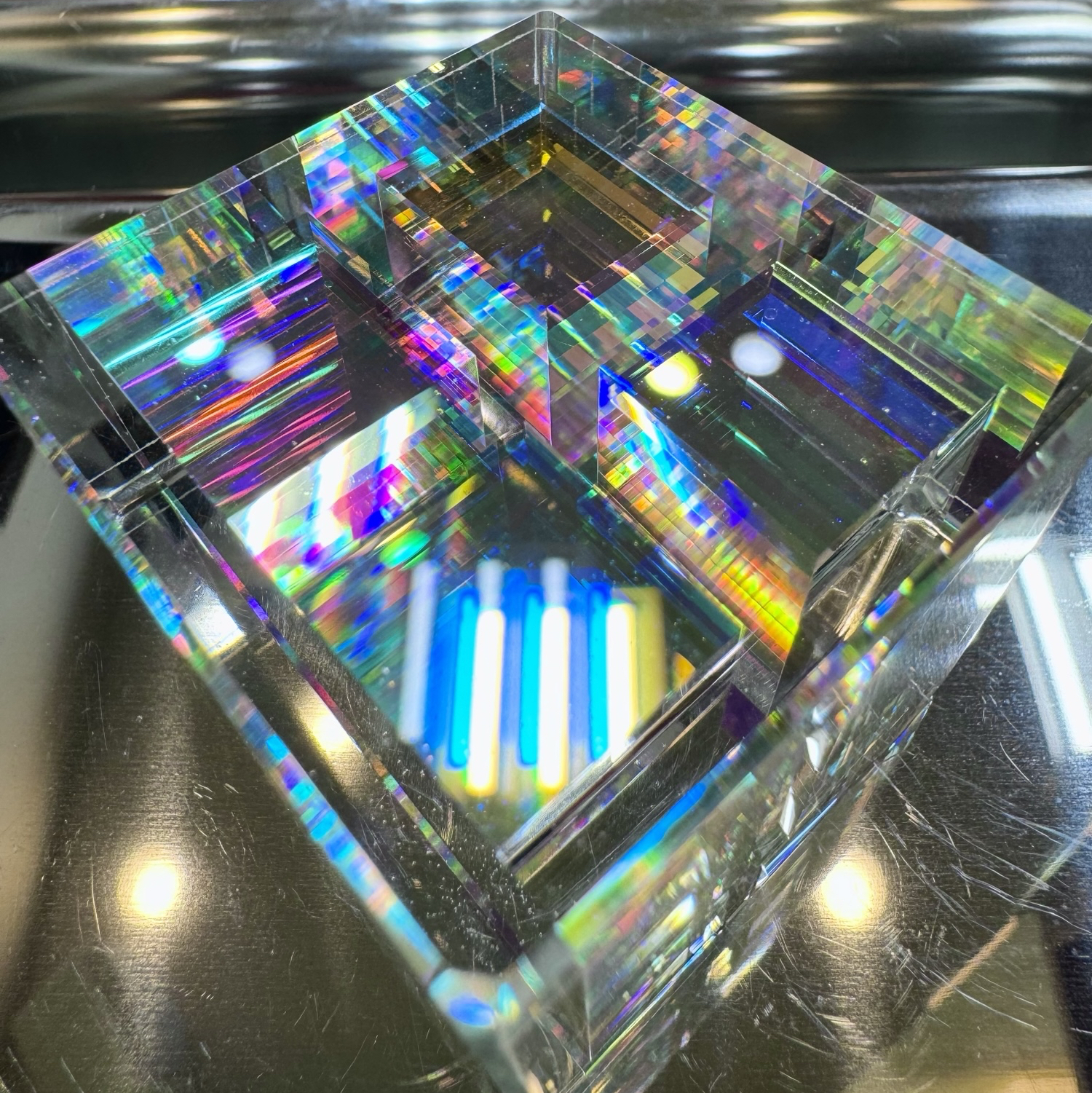 🌈ダイクロキューブオブジェ🌈 - Fire works glas art | minne