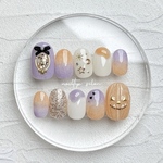 【秋限定】ハロウィン　オレンジ　パープル　ネイルチップ　サイズオーダー