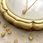 プレシャス オパール　一粒ネックレス /サージカルステンレス　10月誕生石