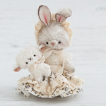 うさぎグレー　ミニチュア　ぬいぐるみ　テディベア