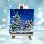  【シェパードのクリスマス🎄】　絵　小さい絵　猫の絵　クリスマス　シェパード