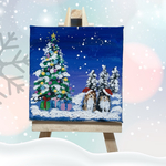  【シェルティのクリスマス🎄】　絵　小さい絵　猫の絵　クリスマス　シェルティ