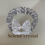 水晶蝶々　シルバー花火水晶　ブレスレット　かわいい　　　天然石ブレスレット　Selene crystal