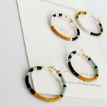 ☆ビーズゴールドフープピアス☆2color