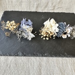 七五三　髪飾り　ヘッドアクセ　卒業式　着物　ドライフラワー　造花　ブルーベース　