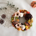 〈kakay様オーダー品〉〜ミニバスケットの収穫祭〜Halloween wreath（22cm）