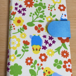 161)【送料込】iPhone手帳型ケース(インコと花)