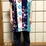 浴衣ロングチュニック*三種×花mix/着物リメイク_浴衣リメイク