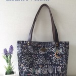 SALE‼︎リバティ＊本革持ち手♪ビニコ×合皮トートバッグ〈ヨシエ〉